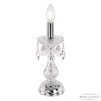 Настольная лампа 107L/1-27 Ni Bohemia Ivele Crystal без плафона 1 лампа, основание прозрачное никель стекло хрусталь металл в стиле классический sp