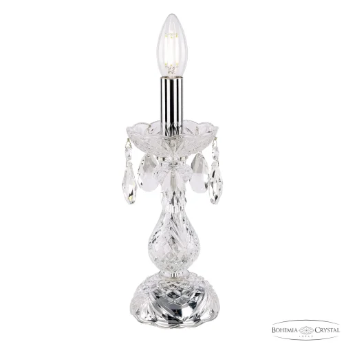 Настольная лампа 101L/1-27 Ni Bohemia Ivele Crystal без плафона 1 лампа, основание прозрачное никель стекло хрусталь металл в стиле классический sp