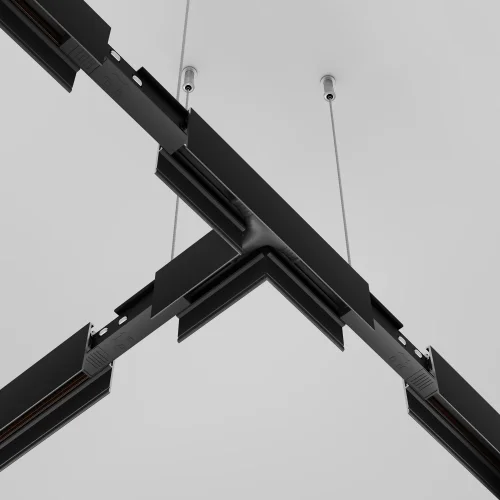 Коннектор питания Т-образный Magnetic track system TRA034CWT-42B Maytoni чёрный в стиле современный хай-тек для светильников серии Magnetic track system Exility подвесной встраиваемый накладной exility тонкая магнитная магнитный фото 5