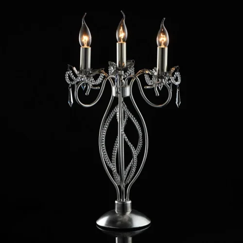 Настольная лампа Валенсия 299032203 Chiaro без плафона 3 лампы, основание серебряное стекло металл в стиле классический  фото 2