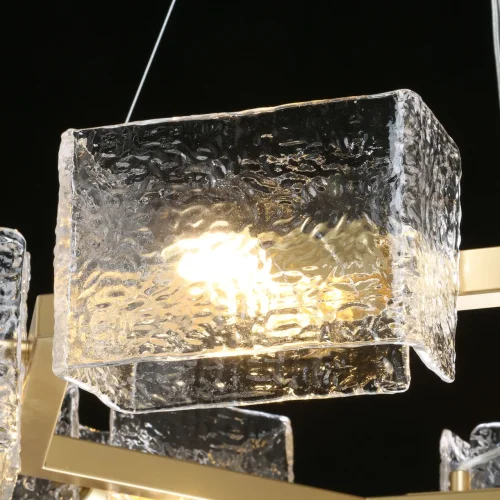 Люстра подвесная Айс 542011106 MW-Light прозрачная на 6 ламп, основание золотое в стиле современный хай-тек  фото 4
