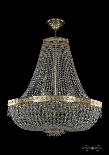 Люстра потолочная хрустальная 19273/H2/70IV G Bohemia Ivele Crystal прозрачная на 12 ламп, основание золотое в стиле классический sp