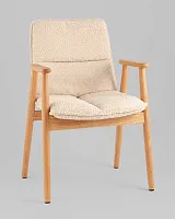 Стул обеденный Philo с деревянными ножками, бежевый УТ000038976 Stool Group, бежевый/букле, ножки/дерево/коричневый, размеры - ****480*555