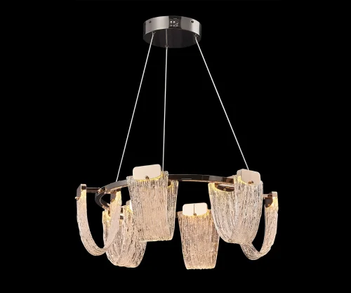 Люстра подвесная ЛЕД Иста 08065-60,36 Kink Light прозрачная на 1 лампу, основание латунь в стиле современный классический 