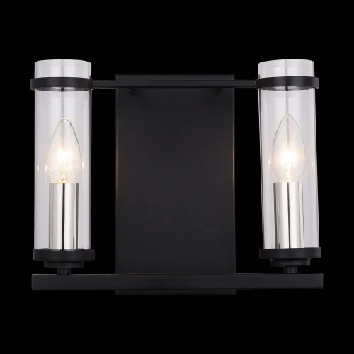 Бра Bichero SL334.401.02 ST-Luce прозрачный на 2 лампы, основание чёрное в стиле кантри 