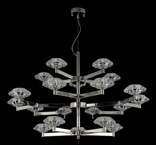 Люстра подвесная REBECA SP5+10+5 NICKEL Crystal Lux прозрачная на 20 ламп, основание никель в стиле современный фото 3 Люстра подвесная REBECA SP5+10+5 NICKEL Crystal Lux прозрачная на 20 ламп, основание никель в стиле современный фото 3
