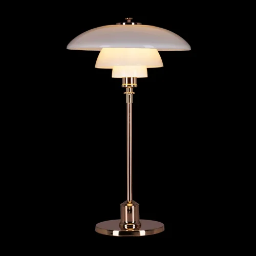 Настольная лампа Ракурс 631038401 DeMarkt белая 1 лампа, основание золотое металл в стиле хай-тек  фото 2