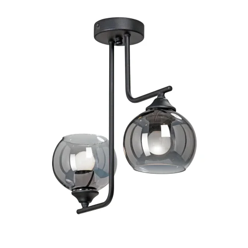Светильник потолочный V4949-1/2PL Vitaluce чёрный серый 2 лампы, основание чёрное в стиле арт-деко шар