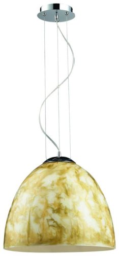 Светильник подвесной FLAME WE208.01.103 WERTMARK жёлтый 1 лампа, основание хром в стиле современный 