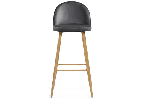 Барный стул Dodo 1 dark grey with edging / wood 15127 Woodville, серый/велюр, ножки/металл/натуральный, размеры - ****440*510 фото 2