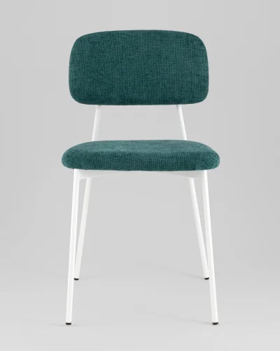 Стул Chao, темно-зеленый, белые ножки, 2шт./уп. УТ000039973 Stool Group, зелёный/рогожка, ножки/металл/белый, размеры - *780**** фото 7