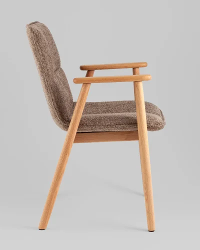 Стул обеденный Philo с деревянными ножками, коричневый УТ000038978 Stool Group, коричневый/букле, ножки/дерево/коричневый, размеры - ****480*555 фото 6