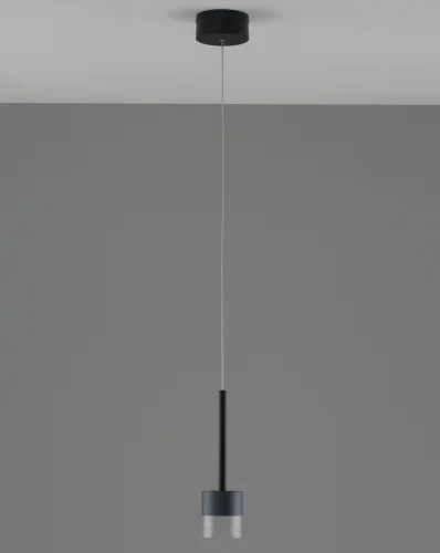 Светильник подвесной LED Self V10853-PL Moderli чёрный прозрачный 1 лампа, основание чёрное в стиле современный  фото 2