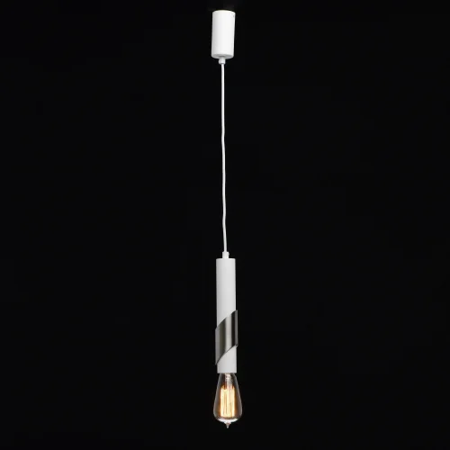 Светильник подвесной Фьюжн 392018501 DeMarkt без плафона 1 лампа, основание белое в стиле современный трубочки фото 2