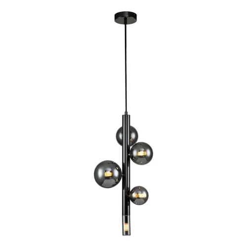 Светильник подвесной Canto V000238 Indigo чёрный серый 5 ламп, основание чёрное в стиле хай-тек шар