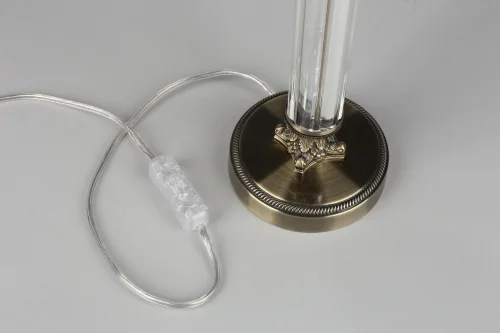 Настольная лампа Rovigo OML-64314-01 Omnilux бежевая 1 лампа, основание серебряное металл в стиле классический  фото 2