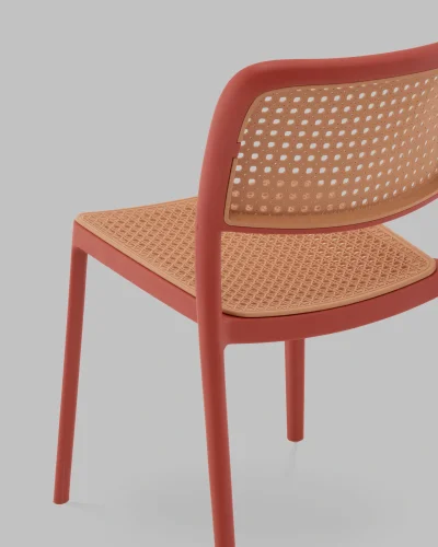 Стул Yona, пластиковый, красный УТ000040841 Stool Group, коричневый/пластик, ножки/металл/красный, размеры - *810**** фото 6
