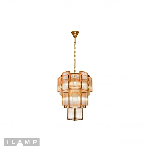 Люстра подвесная Tribeca MD0276-11C iLamp прозрачная на 11 ламп, основание золотое в стиле американский современный  фото 2