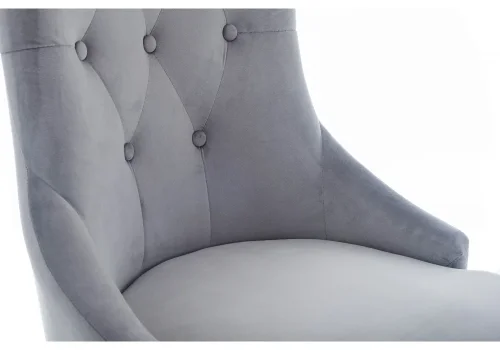 Деревянный стул Elegance white / grey 11585 Woodville, серый/велюр, ножки/дерево/белый, размеры - ****520*580 фото 4