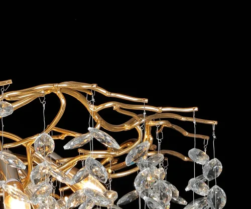 Люстра подвесная Ласми 07872-80,33 Kink Light прозрачная на 10 ламп, основание золотое в стиле флористика современный ветви фото 2