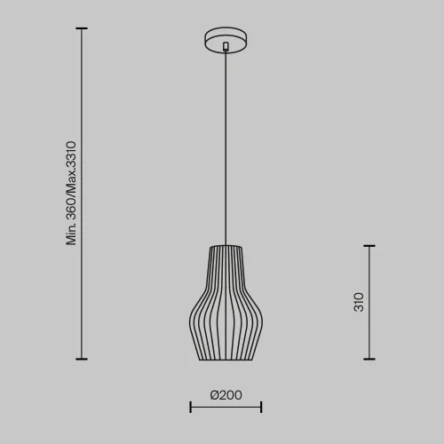Светильник подвесной Roots MOD191PL-01W Maytoni бежевый 1 лампа, основание чёрное в стиле кантри современный  фото 3