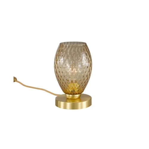 Настольная лампа P 10033/1 Reccagni Angelo янтарная на 1 лампу, основание матовое золото металл в стиле современный классический 
