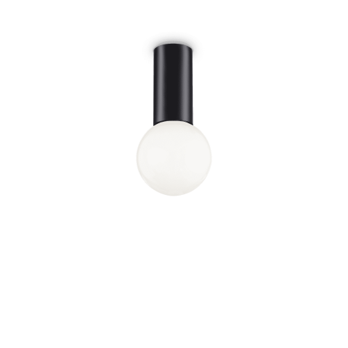 Светильник накладной PETIT PL1 NERO Ideal Lux без плафона 1 лампа, основание чёрное в стиле современный круглый