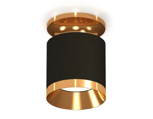 Светильник накладной XS7402101 Ambrella light чёрный 1 лампа, основание золотое в стиле хай-тек современный круглый фото 4