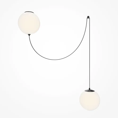 Светильник подвесной LED Twins MOD427PL-L20B3K1 Maytoni белый на 1 лампу, основание чёрное в стиле современный шар фото 3