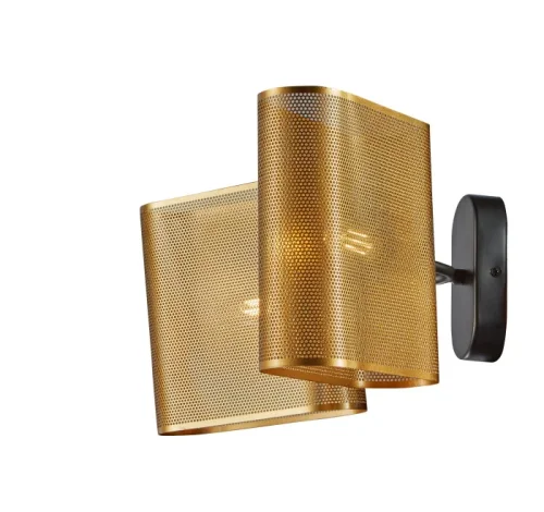 Бра Metalicana V11810-2W Moderli золотой на 2 лампы, основание чёрное в стиле современный лофт фото 2 Бра Metalicana V11810-2W Moderli золотой на 2 лампы, основание чёрное в стиле современный лофт фото 2