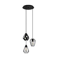 Светильник подвесной Distaff 43582 Eglo чёрный 3 лампы, основание чёрное в стиле модерн 