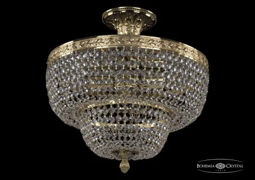 Люстра потолочная хрустальная 19091/35IV G C1 Bohemia Ivele Crystal прозрачная на 4 лампы, основание золотое в стиле классический sp