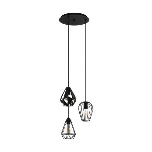 Светильник подвесной Distaff 43582 Eglo чёрный 3 лампы, основание чёрное в стиле современный 