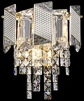 Бра Malvina WE114.02.301 Wertmark прозрачный 2 лампы, основание золотое в стиле арт-деко современный 