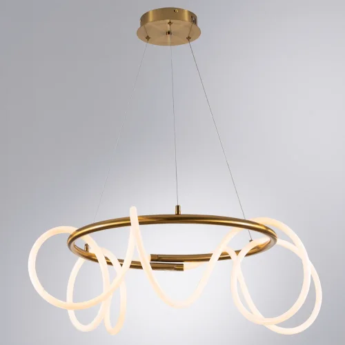 Светильник подвесной LED Klimt A2850LM-75PB Arte Lamp белый 1 лампа, основание медь в стиле хай-тек современный  фото 2
