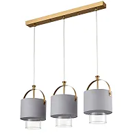Светильник подвесной Jane 6592/3A Lumion серый на 3 лампы, основание латунь в стиле современный 