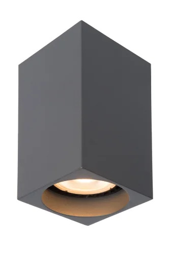 Светильник накладной Delto 09916/06/36 Lucide серый 1 лампа, основание серое в стиле современный квадратный фото 2