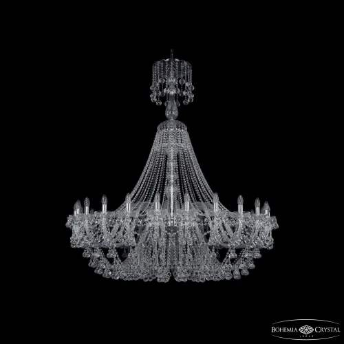 Люстра подвесная 1409/24/530/XL-160 Ni Bohemia Ivele Crystal без плафона на 24 лампы, основание никель в стиле классический sp
