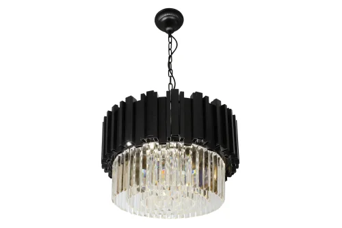 Люстра подвесная Element MD8584-6 BK iLamp чёрная прозрачная на 6 ламп, основание чёрное в стиле современный американский 
