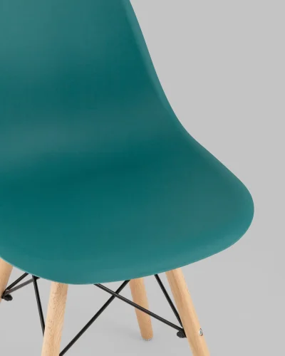 Стул EAMES, темно-бирюзовый 4шт. (набор) УТ000037611 Stool Group, /, ножки/массив бука/бежевый, размеры - *815***460*530 фото 4