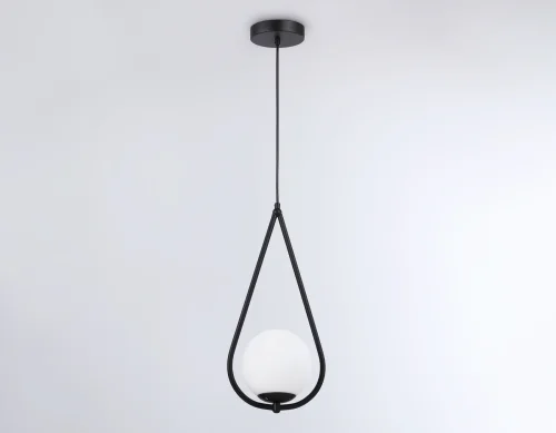 Светильник подвесной TR2598 Ambrella light белый 1 лампа, основание чёрное в стиле современный  фото 2