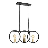 Светильник подвесной лофт Liberty VL6302P03 Vele Luce чёрный на 3 лампы, основание чёрное в стиле лофт 