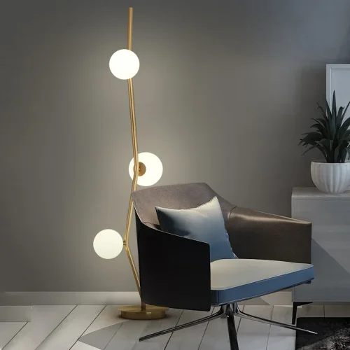 Торшер MATHIA FL 212092-23 ImperiumLoft белый на 3 лампы, основание латунь в стиле современный фото 6 Торшер MATHIA FL 212092-23 ImperiumLoft белый на 3 лампы, основание латунь в стиле современный фото 6