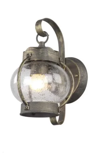 Настенный светильник уличный Faro 1498-1W Favourite уличный IP44 коричневый на 1 лампу, плафон прозрачный в стиле кантри классический E27