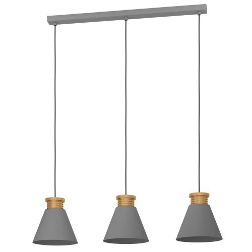 Светильник подвесной Twicken 43839 Eglo серый 3 лампы, основание серое в стиле кантри лофт 