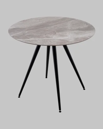 Стол Ники круглый, столешница керамика, Italian light grey 900 УТ000041257 Stool Group столешница серая из керамика фото 5
