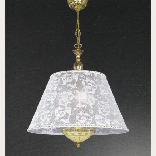 Люстра подвесная  L 7134/50 Reccagni Angelo белая бежевая на 3 лампы, основание золотое в стиле классический 