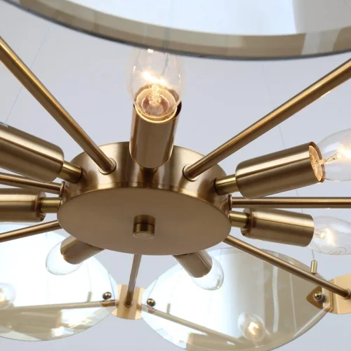 Люстра подвесная Ovate 4085-7P F-promo янтарная на 7 ламп, основание латунь в стиле современный  фото 5