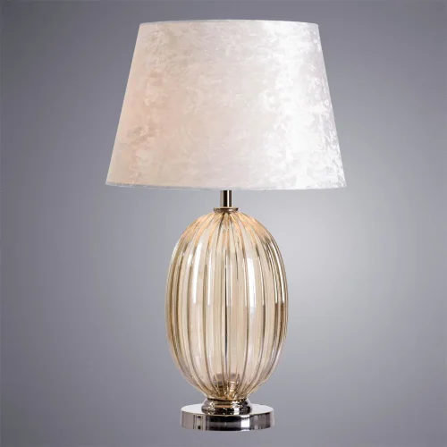 Настольная лампа Beverly A5132LT-1CC Arte Lamp бежевая 1 лампа, основание хром металл стекло в стиле современный  фото 2
