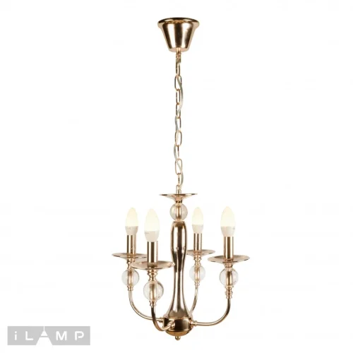 Люстра подвесная Aura 1030-4 GD iLamp без плафона на 4 лампы, основание золотое в стиле американский современный 